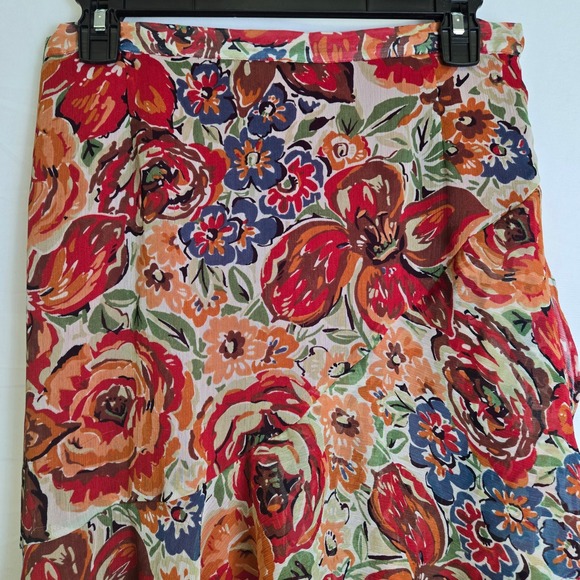 Coldwater Creek Floral Ruffle Layered Skirt, Lined, Size PM - Picture 10 of 15